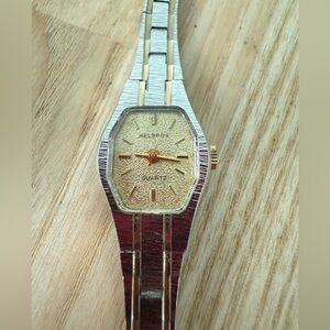 Vintage Helbros ladies octagonal two toned watch NEW BATTERY
